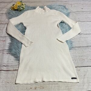 Calvin Klein Jeans Waffle Knit Stretch Mockneck Long Sleeve Dress sz XL